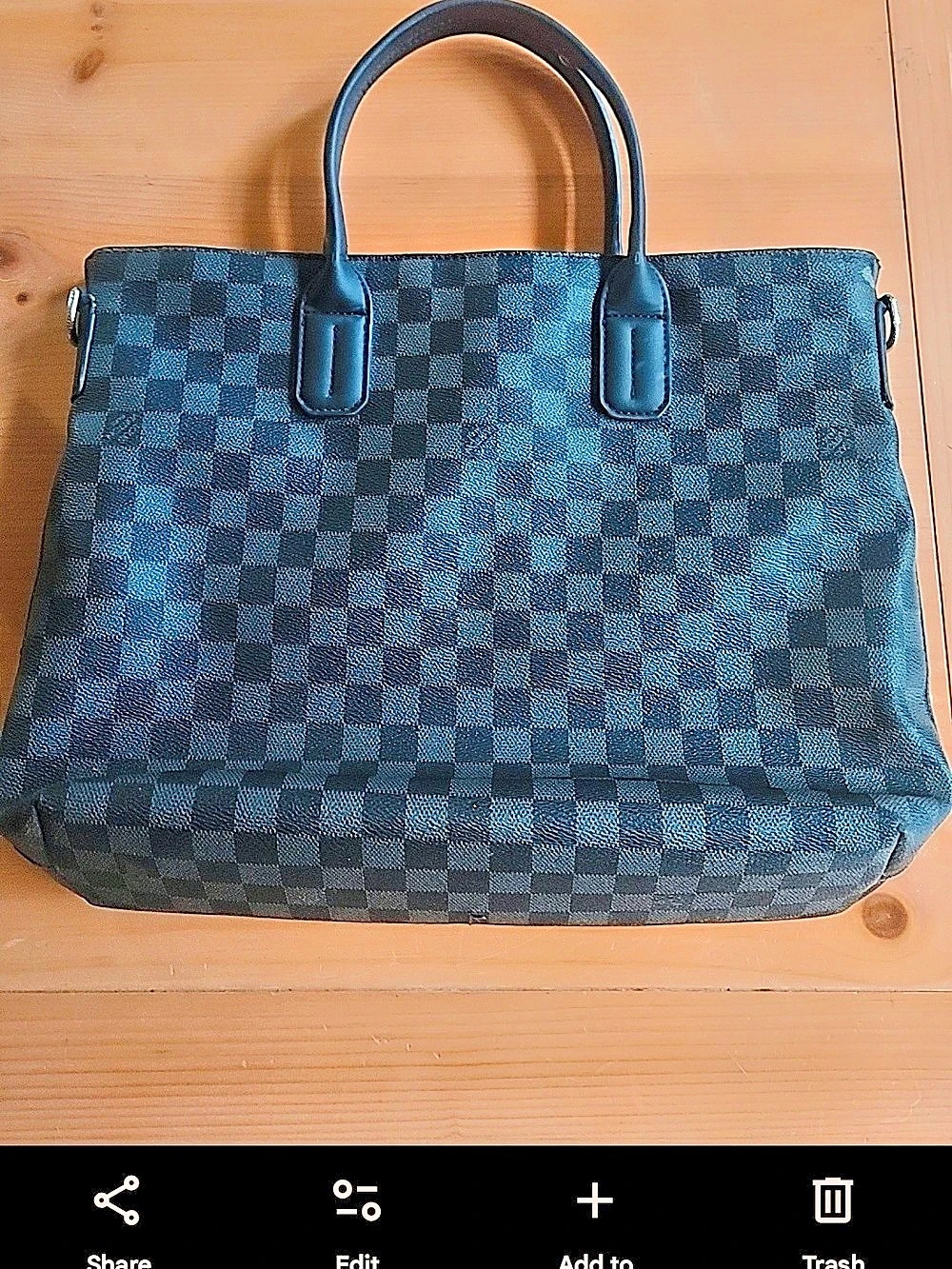 Louis Vuitton Tadao PM Checkered Tote in Black & Gret